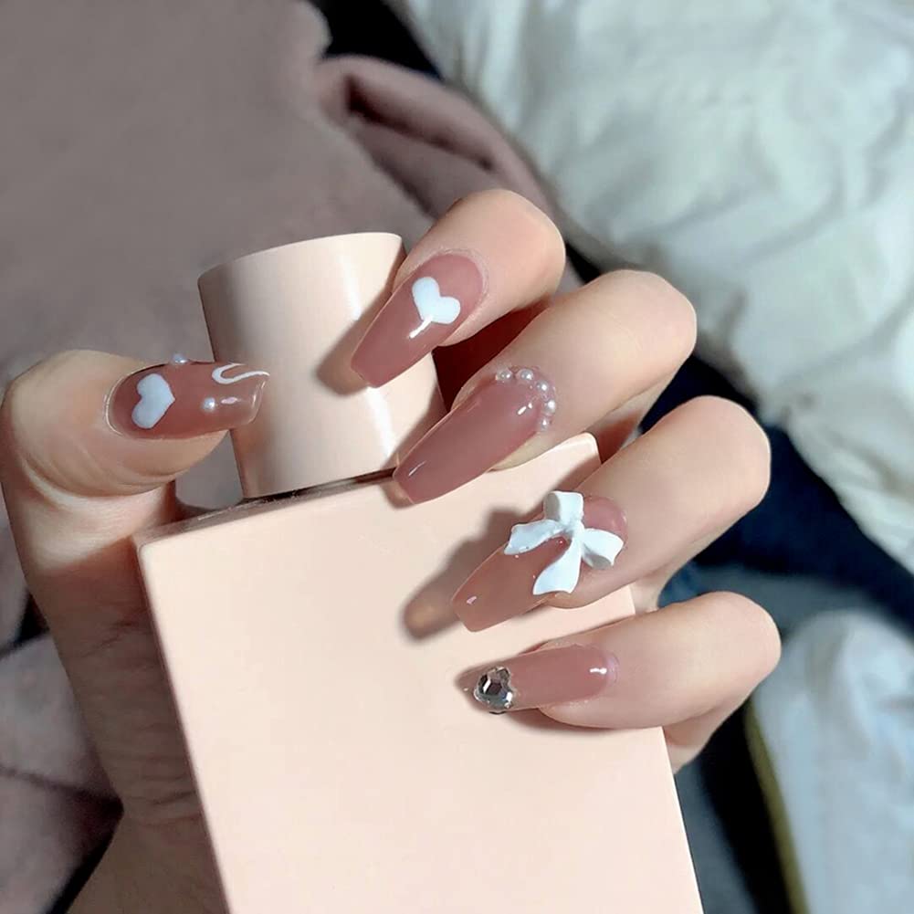 Amazon | 24枚セット ネイルチップ 12別サイズ 中位の長さ 落ち着いた